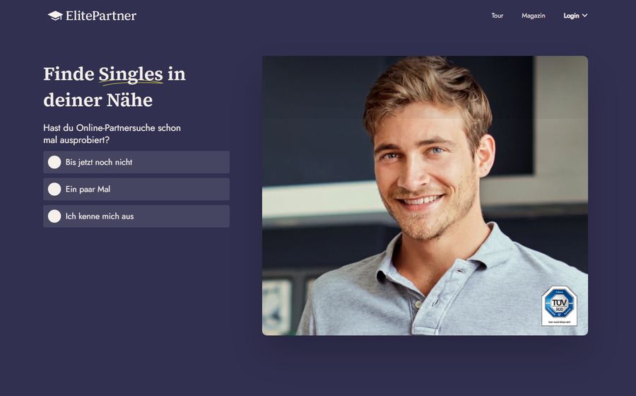 Startseite von ElitePartner